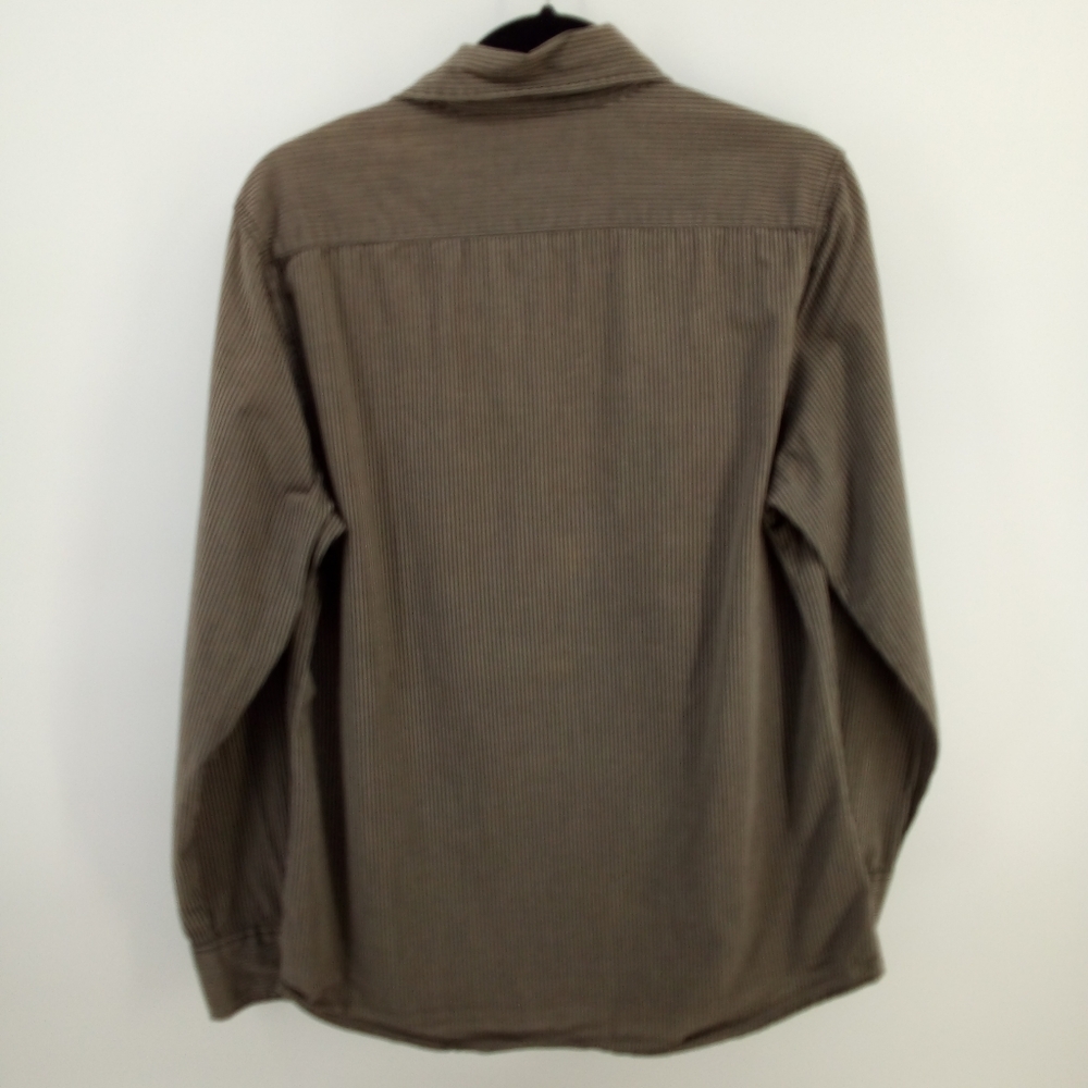 Calvin Klein Jeans Button Up Brown Black Stripe Shirt Small - Picture 6 of 7